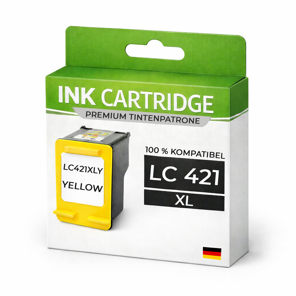 XL Tintenpatrone LC421XLY Gelb für Brother LC421XLY Premium Alternative Günstig für Brother DCP-J1050DW, MFC-J1010DW, DCP-J1140DW