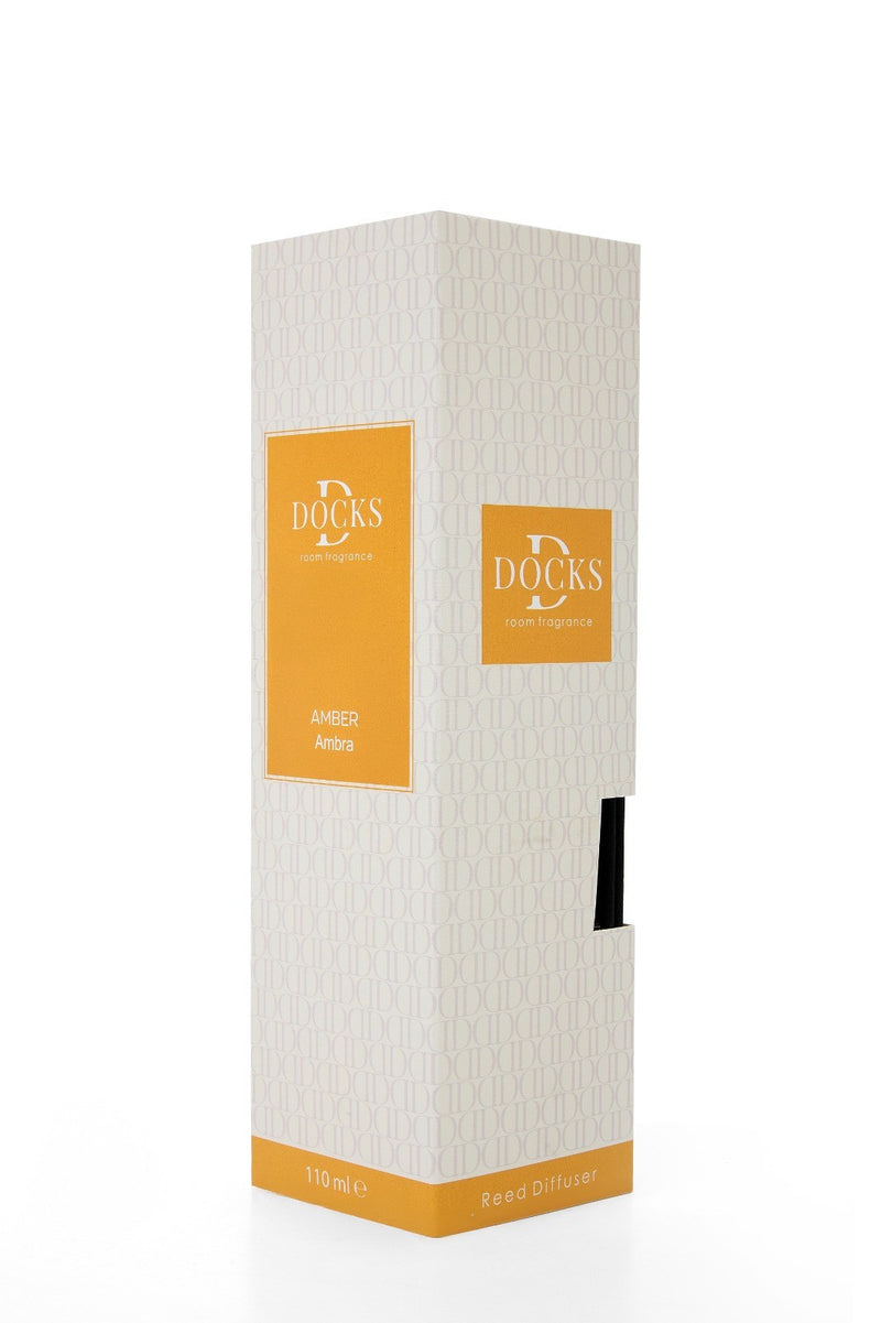 2er Set DOCKS Raumduft Set 110ml Diffuser mit Duftstäbchen – Lufterfrischer Duft Amber