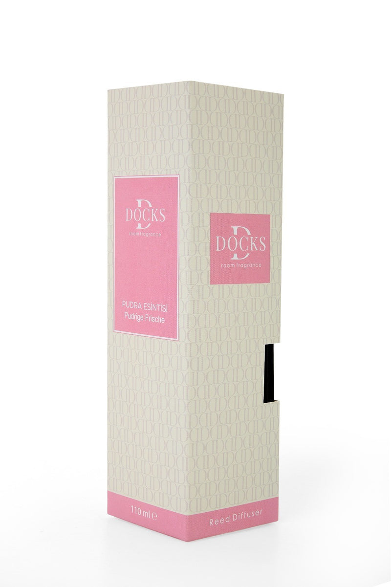 2er Set DOCKS Raumduft Set 110ml Diffuser mit Duftstäbchen – Lufterfrischer Duft Babypuder