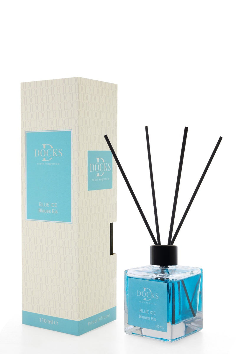 2er Set DOCKS Raumduft Set 110ml Diffuser mit Duftstäbchen – Lufterfrischer Duft Blaues Eis
