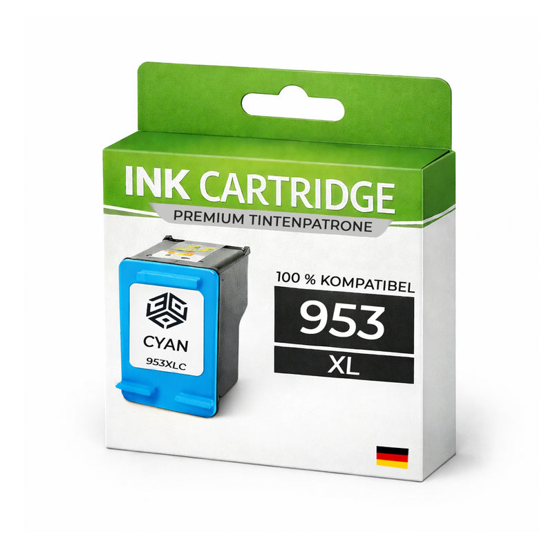 XL Tintenpatrone 953XLC Cyan für HP kompatibel F6U16AE Premium Patrone Officejet Pro 7720 7730 7740 8200 8210 8216 8218 8700 8714 8715 8716 8717