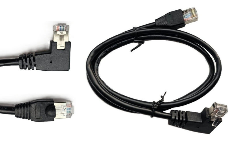 Netzwerk Ethernet Kabel 90°Links Winkel 80cm CAT6 S/FTP Patchkabel RJ45 DSL LAN