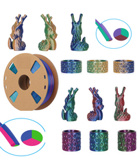 3in1 SILK PLA Filament für 3D Drucker | Dreifarbig Special Magic Effekt - NEU 3DPLady Silk Filament 1 kg Blue-Green-Orange