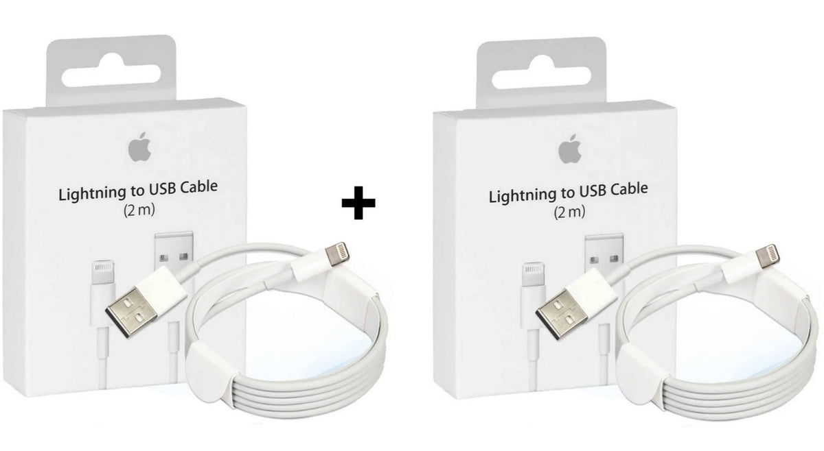 2x Original Apple USB Lightning Ladekabel 2m iPhone XR 6 7 8 10 11 12 13 14Pro