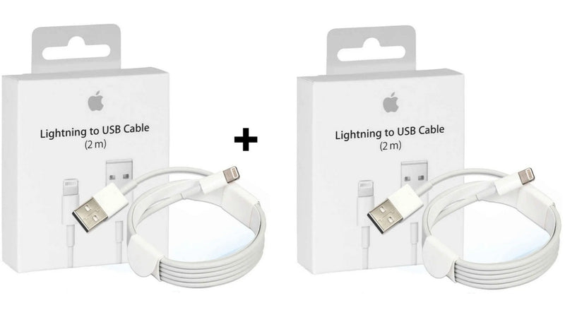2x Original Apple USB Lightning Ladekabel 2m iPhone XR 6 7 8 10 11 12 13 14Pro