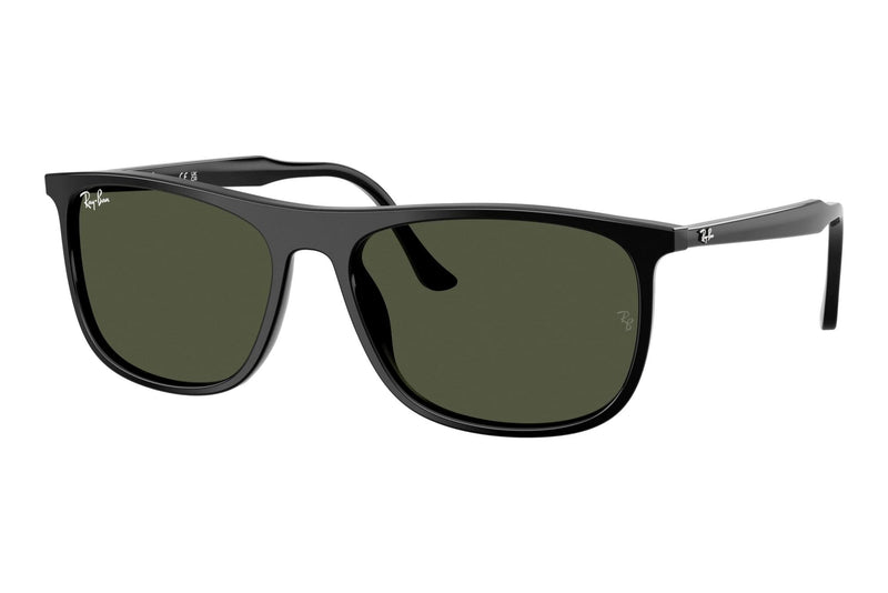 Ray-Ban RB2216 901/31 Sonnenbrille Schwarz glänzend Grün Gr. 58