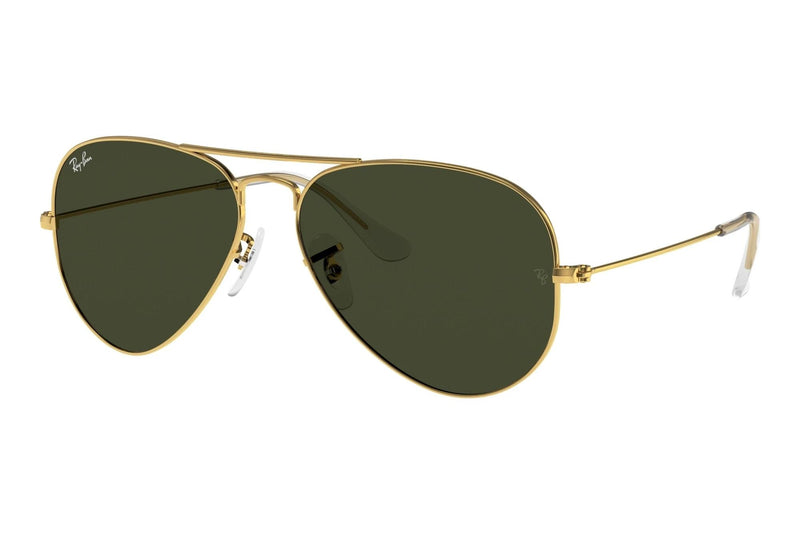Ray-Ban RB3025 Aviator Large Metal L0205 Sonnenbrille Gold glänzend Grün Gr. 58