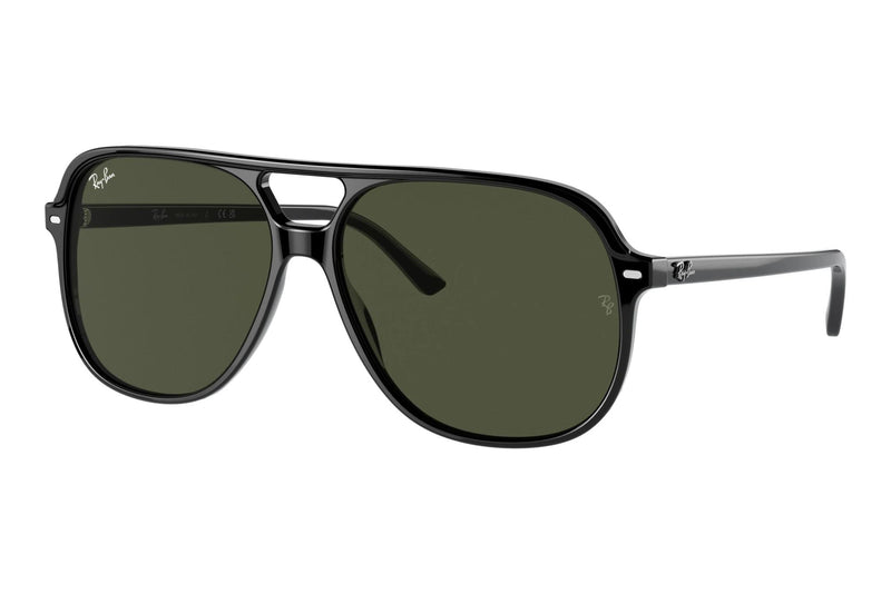 Ray-Ban RB2198 Bill 901/31 Sonnenbrille Schwarz glänzend Grün Gr. 60