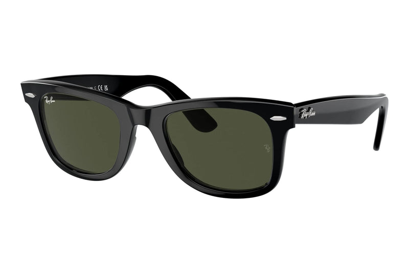 Ray-Ban RB2140 Wayfarer 901 Sonnenbrille Schwarz G-15 Grün Gr. 50