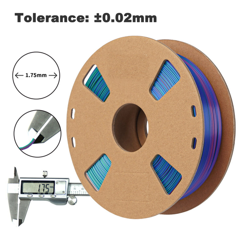 3in1 SILK PLA Filament für 3D Drucker | Dreifarbig Special Magic Effekt - NEU 3DPLady Silk Filament 1 kg Green-Purple-Copper