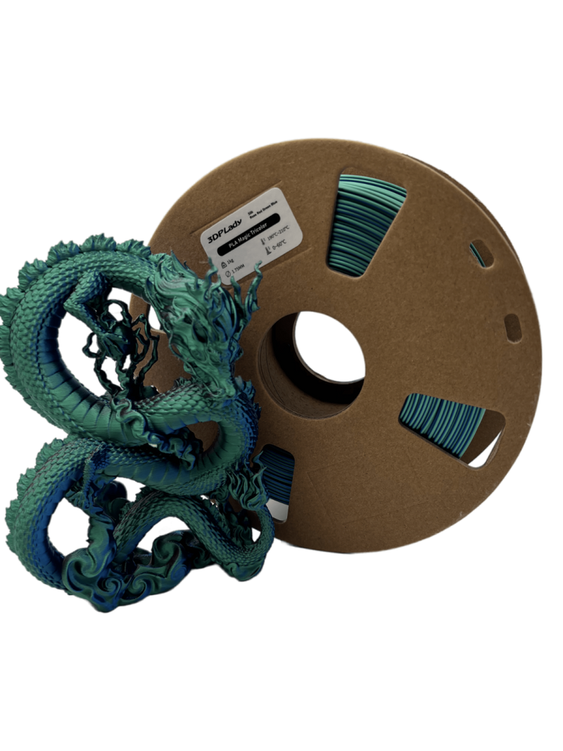 3in1 SILK PLA Filament für 3D Drucker | Dreifarbig Special Magic Effekt - NEU 3DPLady Silk Filament 1 kg Rose Red-Green-Blue