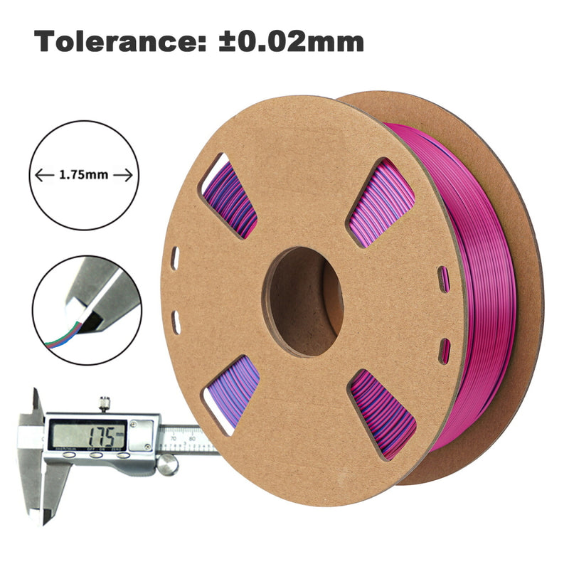 3in1 SILK PLA Filament für 3D Drucker | Dreifarbig Special Magic Effekt - NEU 3DPLady Silk Filament 1 kg Rose Red-Green-Blue