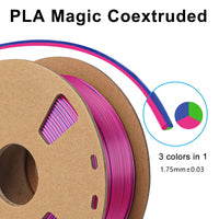 3in1 SILK PLA Filament für 3D Drucker | Dreifarbig Special Magic Effekt - NEU 3DPLady Silk Filament 1 kg Rose Red-Green-Blue