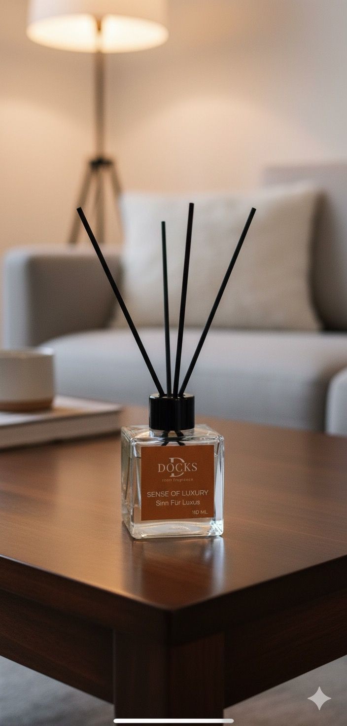2er Set DOCKS Raumduft Set 110ml Diffuser mit Duftstäbchen – Lufterfrischer Duft Sinn für Luxus
