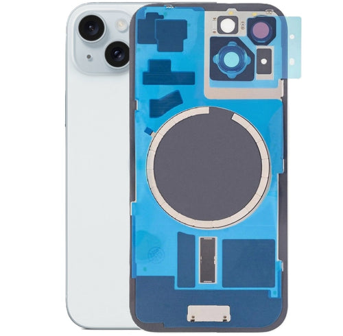 Akkudeckel Backcover für iPhone 15 Blau Magnet Metallplatte, #AS137372