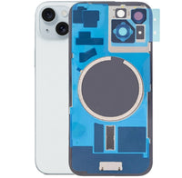 Akkudeckel Backcover für iPhone 15 Blau Magnet Metallplatte, #AS137372