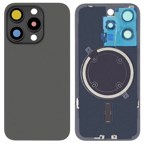 Akkudeckel Backcover für iPhone 15 Pro Titan Magnet Linse Glas Metallplatte #AS137384