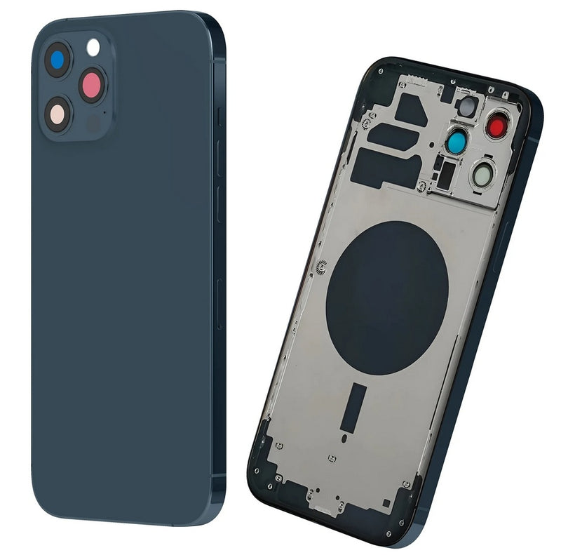 Backcover Akkudeckel für iPhone 12 Pro Max Blau Simkart Slot, Seitenknöpfe #AS071703