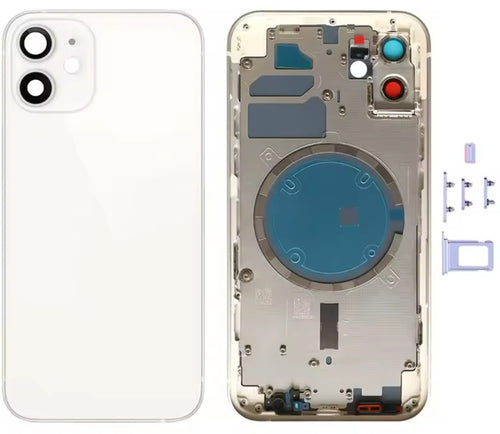Backcover Akkudeckel für iPhone 12 weiß Simkart-Slot, Seitenknöpfe #AS111817