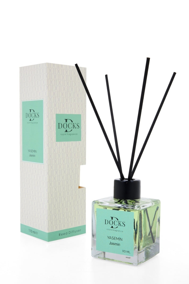 DOCKS Raumduft Diffuser mit Stäbchen – Verschiedene Düfte zur Wahl, 110ml Jasmin