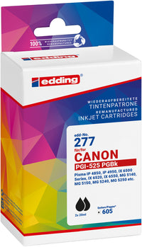 Edding Tintenpatrone 2er-Pack für Canon PGI-525BK PIXMAiP4850 iP4950 MG5150
