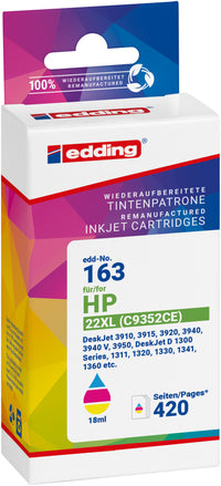 Edding Tintenpatrone für HP 22XL DeskJet3940 OfficeJet4355 PSC1410