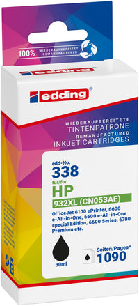Edding Tintenpatrone für HP 932XL (CN053AE) OfficeJet6100 6600 6700 7110 7612