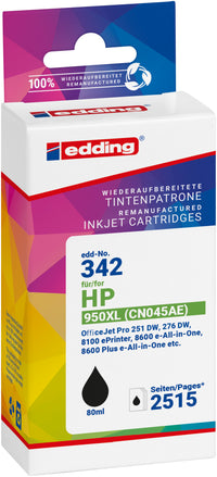 Edding Tintenpatrone für HP 950XL (CN045AE) OfficeJetPro8100 8600 8610 8620