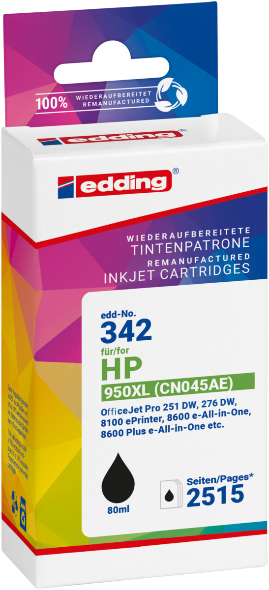 Edding Tintenpatrone für HP 950XL (CN045AE) OfficeJetPro8100 8600 8610 8620