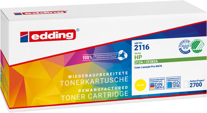 Edding Toner für HP CF382A 312A LaserJetProMFPM476NW M476DN M476DW