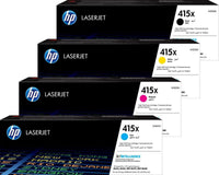 HP 415X 4er Pack // Cyan, Gelb, Magenta, Schwarz // Original LaserJet Toner W2030X, W2031X, W2033X, W2032X