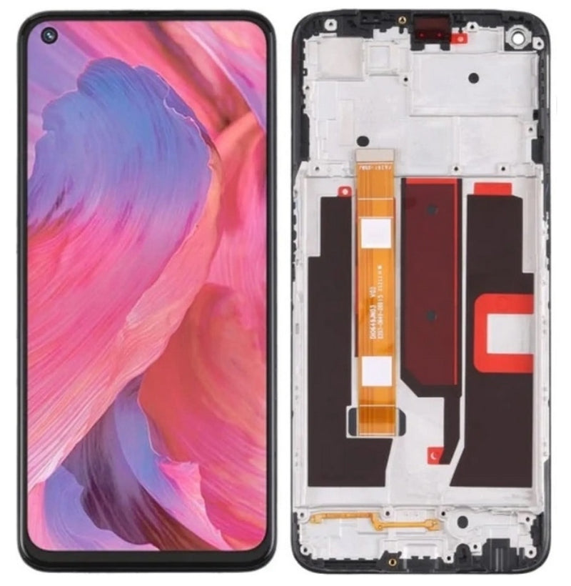 LCD Display mit Rahmen für Oppo A74 5G CPH2197 schwarz Touch Screen Bildschirm #AS092033