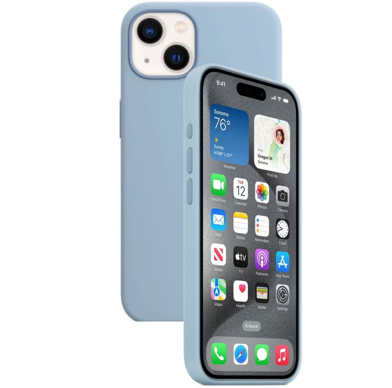 Silikon Tasche Case für Apple iPhone 13 Hellblau, Blue Fog MagSafe Model A2706 #MN613FE/A