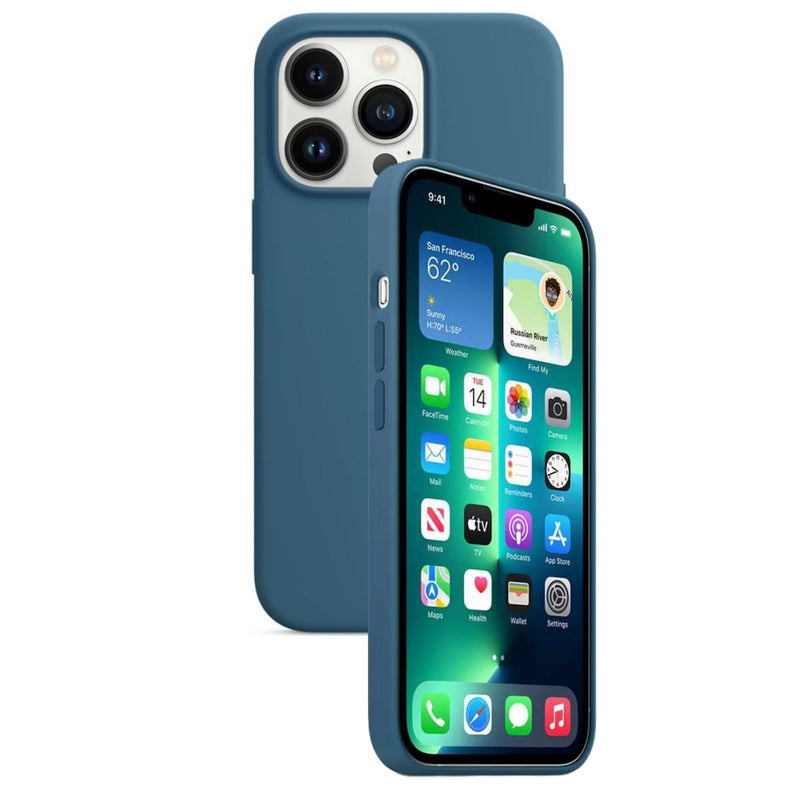 Silikon Tasche Case für Apple iPhone 13 Pro Blau Blue Jay MagSafe Model A2707 #MMG62FE/A