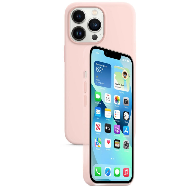 Silikon Tasche Case für Apple iPhone 13 Pro Hell Rosa Chalk Pink MagSafe Model A2707 #MM2H3FE/A
