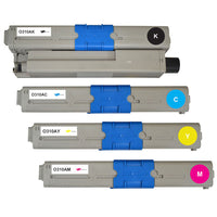 Toner Set 44469803 / 44469704 44469706 44469705 für OKI C/K/M/Y 4er Pack Okidata C310dn/330dn/331dn/510dn/511dn/530dn/531dn MC351/352DN/361MFP MC562W